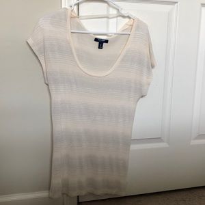 Old Navy White flowy top with sparkle stripes